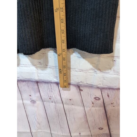 Cyrus Woman's Black Ribbed Asymmetrical Hem Elastic Waist Sweater Skirt Medium - Picture 7 of 10